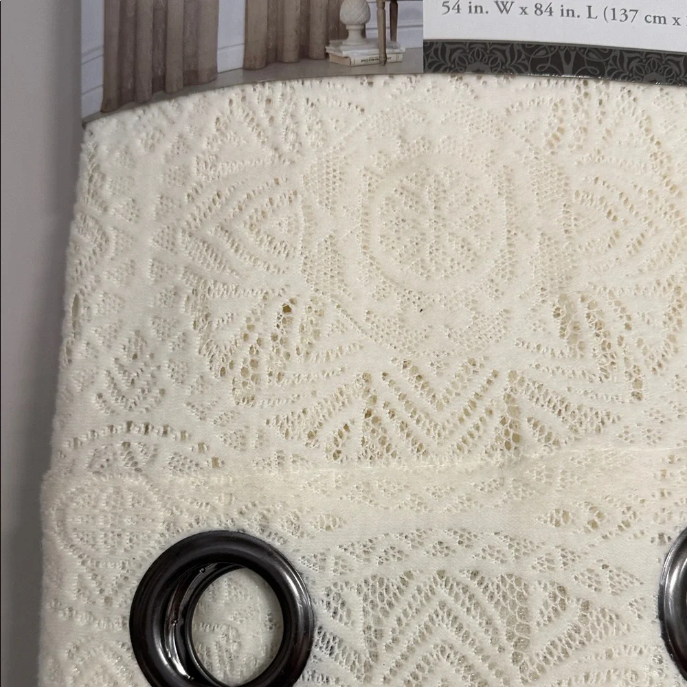 Lace Window Panel Curtain - Cream
